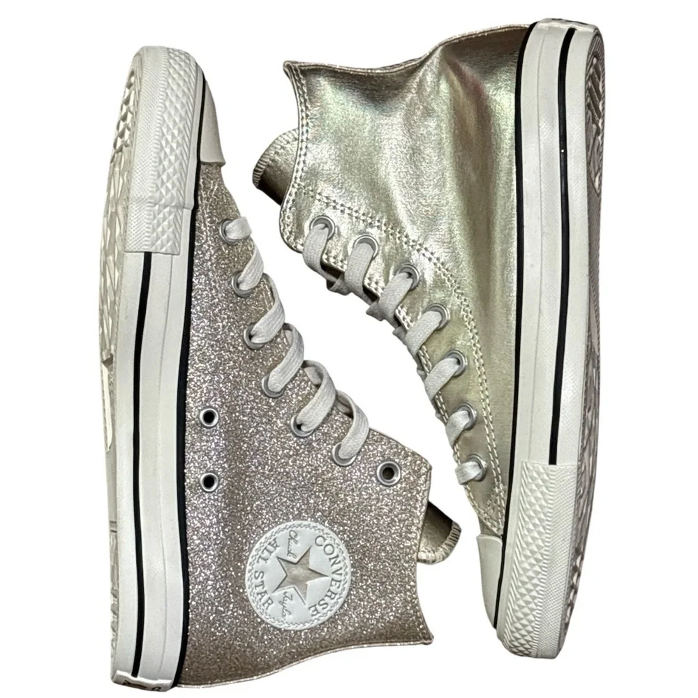 Converse Chuck Taylor All Star Gold Glitter High Top Sneakers Women’s